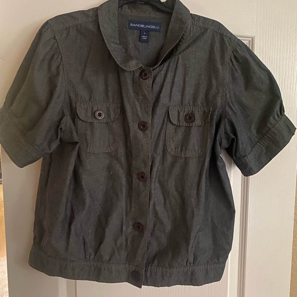 BANDOLINDBLU short sleeve denim button shirt size Xl